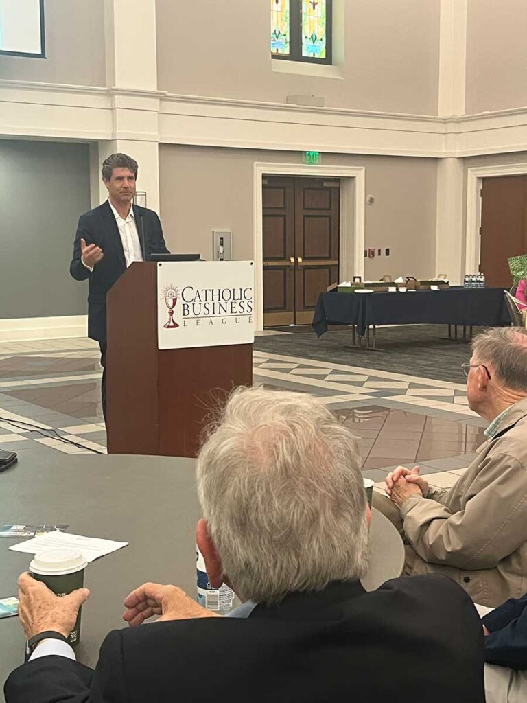 matt wiltshire speaks at catholic business league